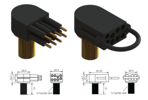 Low Profile Mini Bulkhead Connector